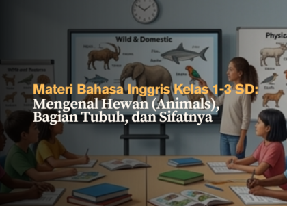 Materi Bahasa Inggris Kelas 1-3 SD- Mengenal Hewan (Animals), Bagian Tubuh, dan Sifatnya