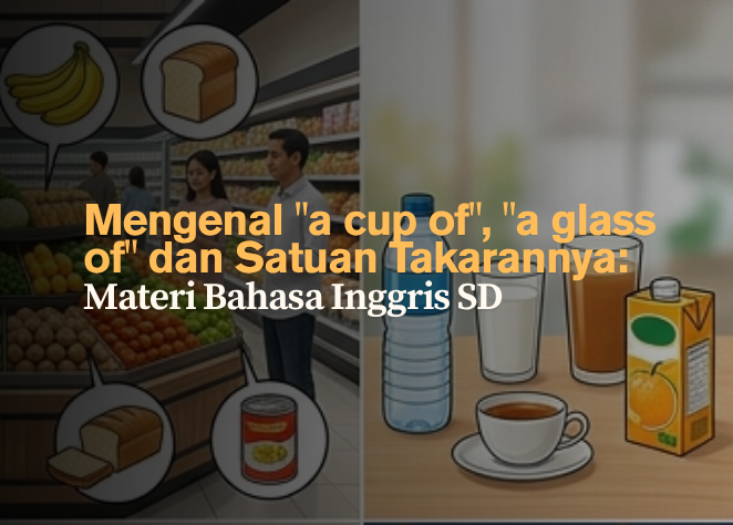 Mengenal a cup of, a glass of dan Satuan Takarannya- Materi Bahasa Inggris SD